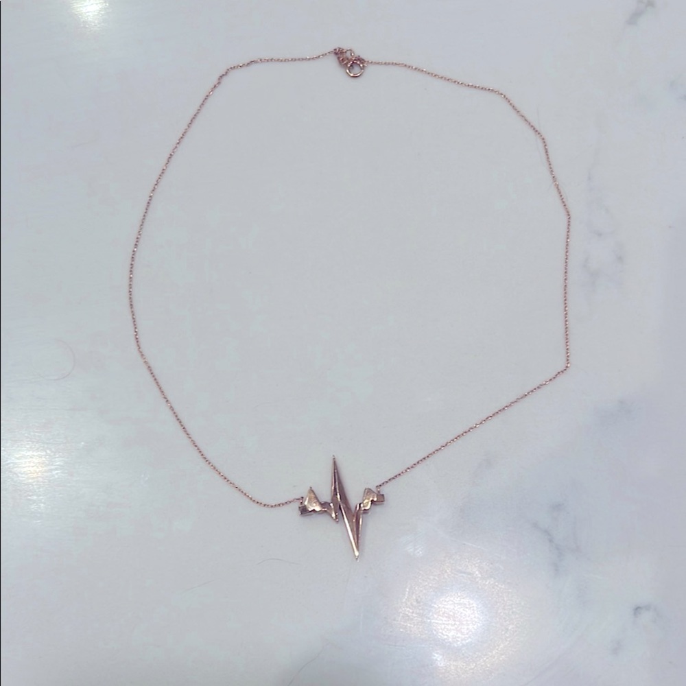 Rose Gold Necklace with Heartbeat Pendant